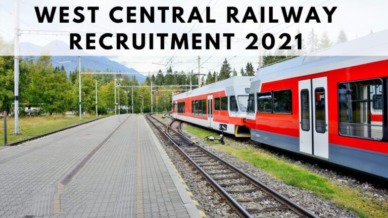 West Central Railway Trade Apprentice  2021, Online Form Out